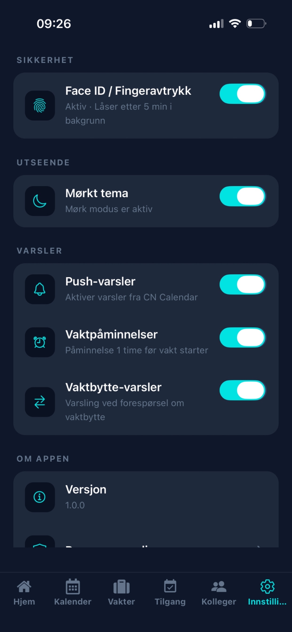 Skjermbilde av mobil